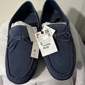 Zara men suede shoes, size 6, color blue.